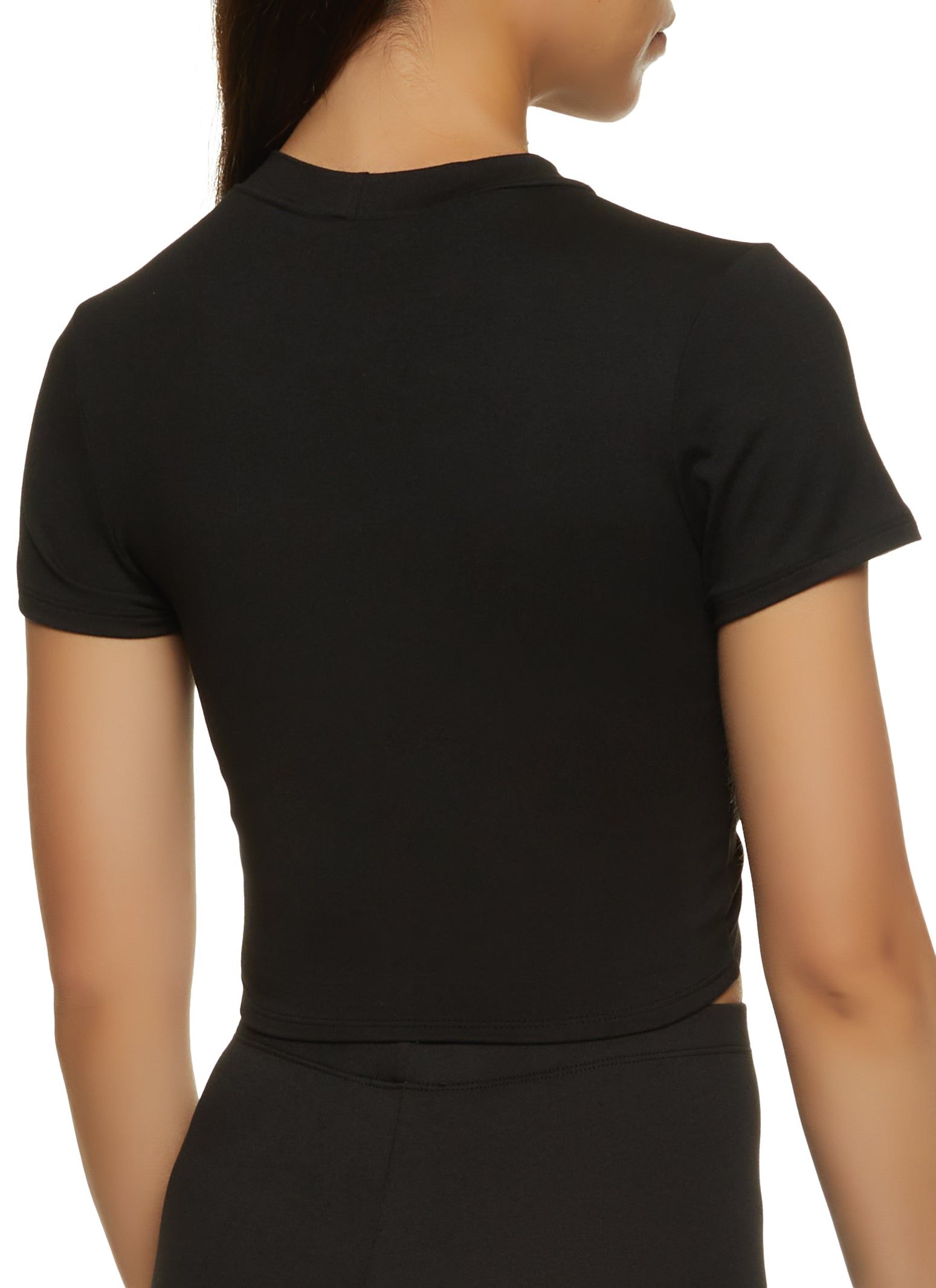 Keyhole Ruched Cropped Tee sold by Rainbow product image thumbnail 3