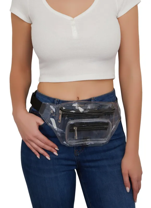 Clear Double Zip Fanny Pack sold by Rainbow