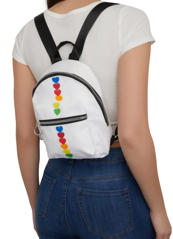 Nylon Rainbow Heart Backpack sold by Rainbow