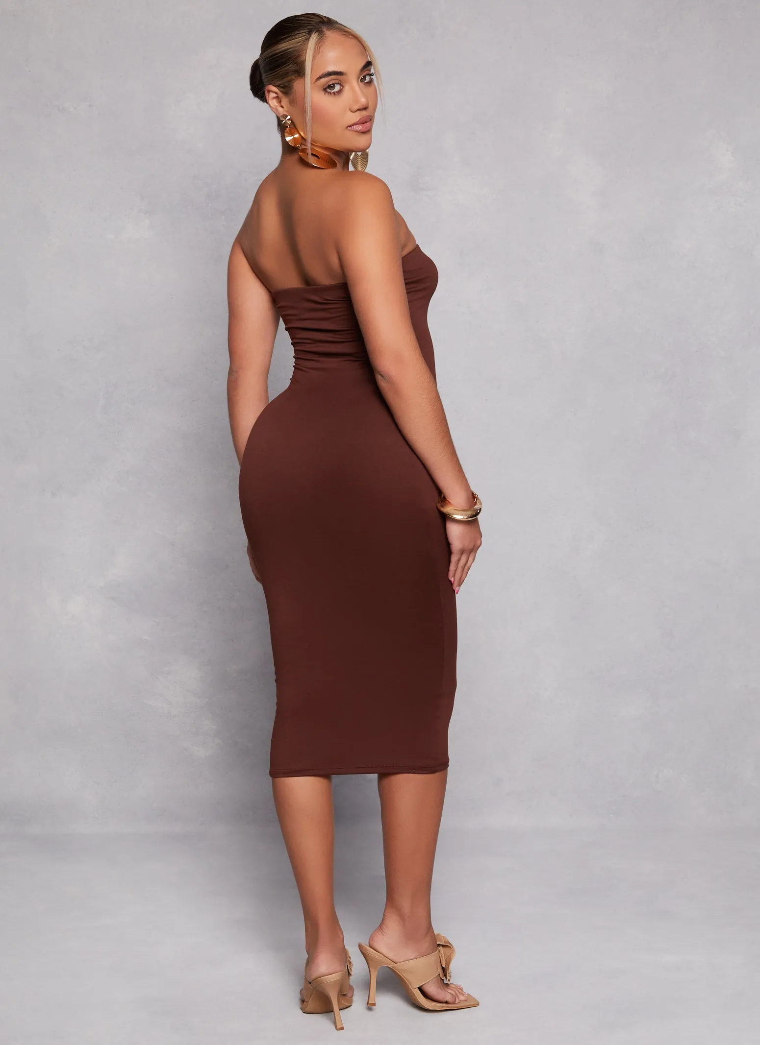 Solid Midi Tube Dress sold by Rainbow product image thumbnail 3