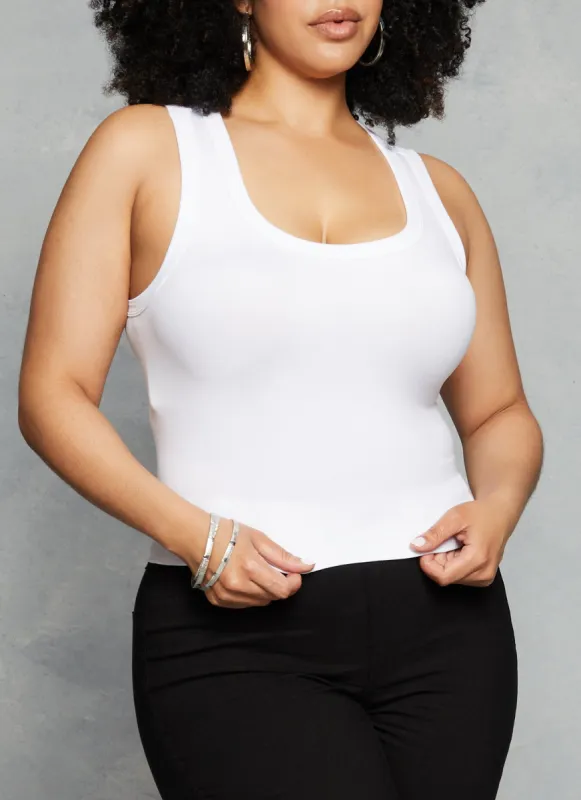 Plus Size Seamless Scoop Neck Tank Top sold by Rainbow