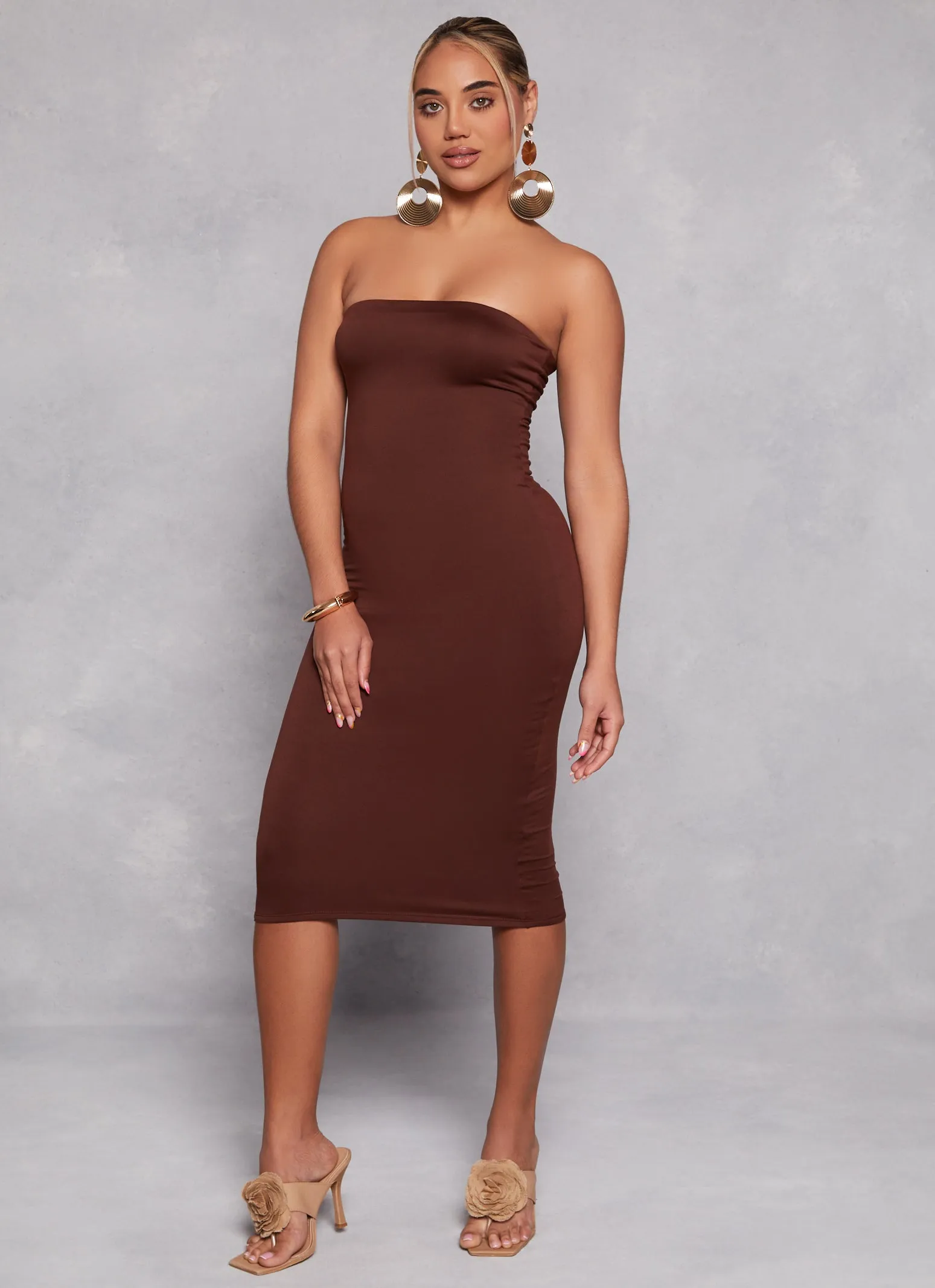 Solid Midi Tube Dress sold by Rainbow product image thumbnail 2