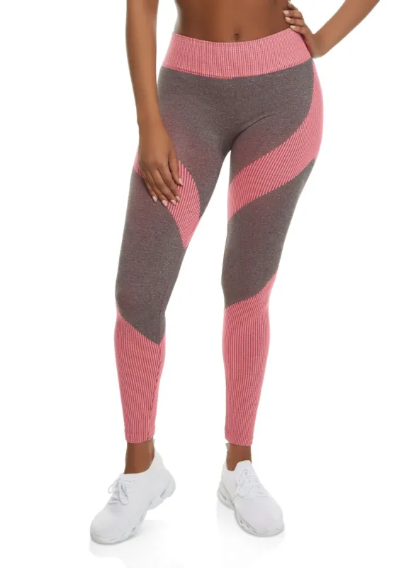 Seamless Color Block High Waist Leggings sold by Rainbow