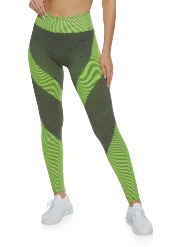 Seamless Color Block High Waist Leggings sold by Rainbow