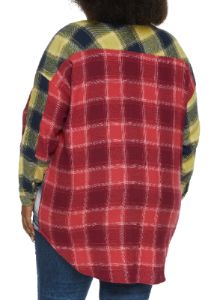 Plus Size Mixed Plaid Flannel Shirt sold by Rainbow