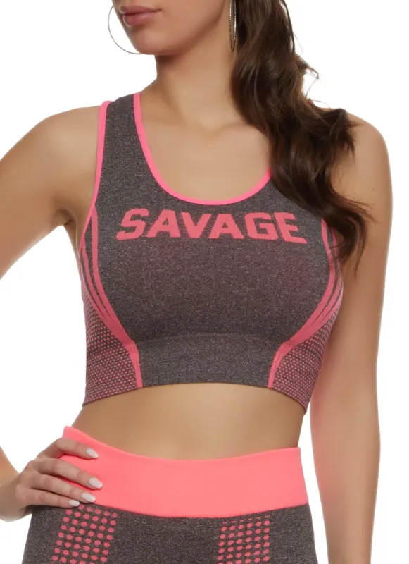 Seamless Savage Graphic Racerback Tank Top sold by Rainbow