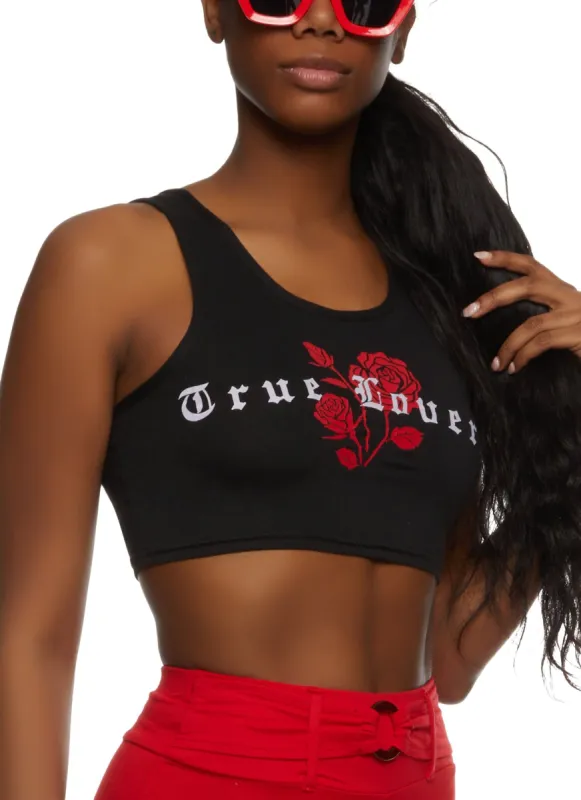 True Lovers Cropped Graphic Tank Top sold by Rainbow