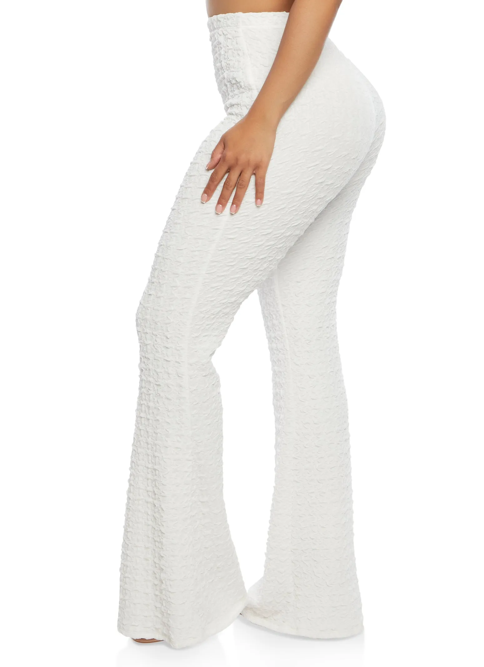 Textured Knit High Waist Flared Pants sold by Rainbow product image thumbnail 3