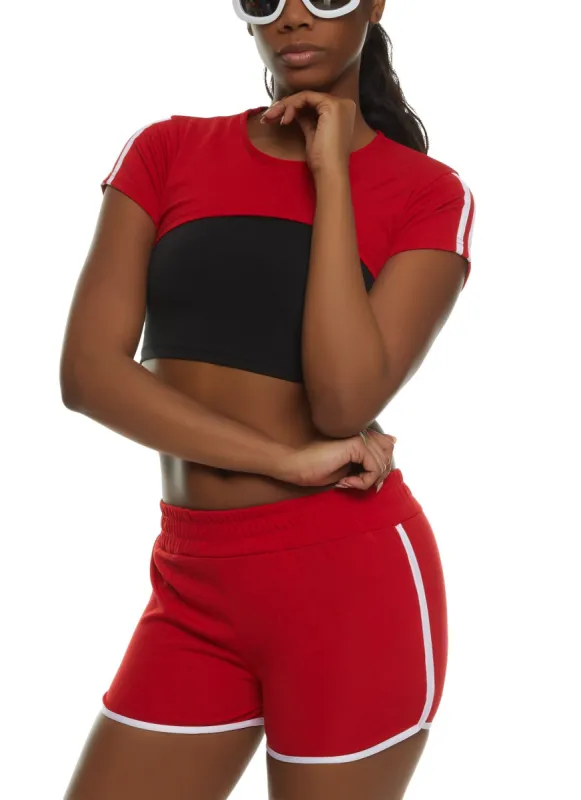 Active Cropped Tee and Tank Top Set sold by Rainbow