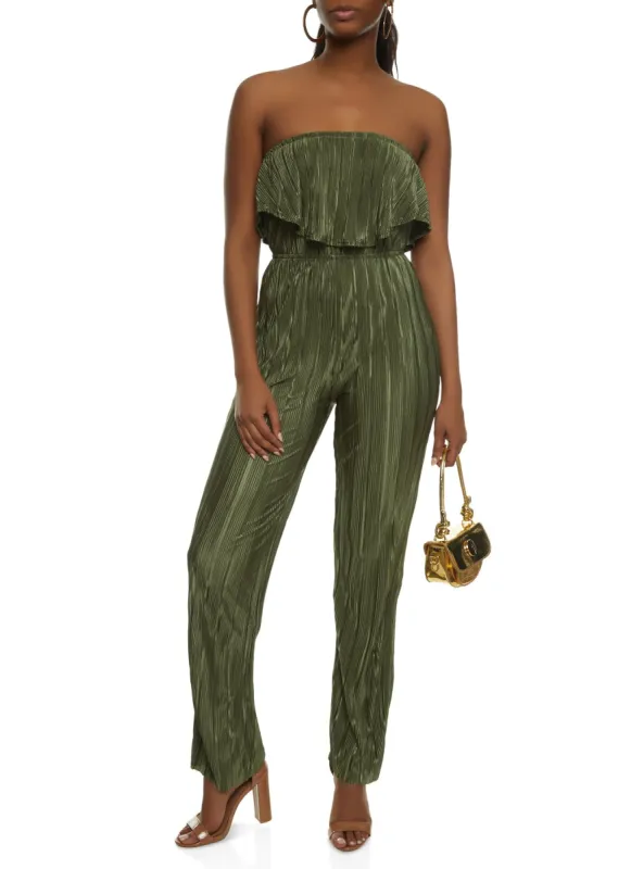 Plisse Strapless Jumpsuit sold by Rainbow