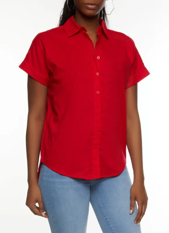 Button Up High Low Shirt sold by Rainbow