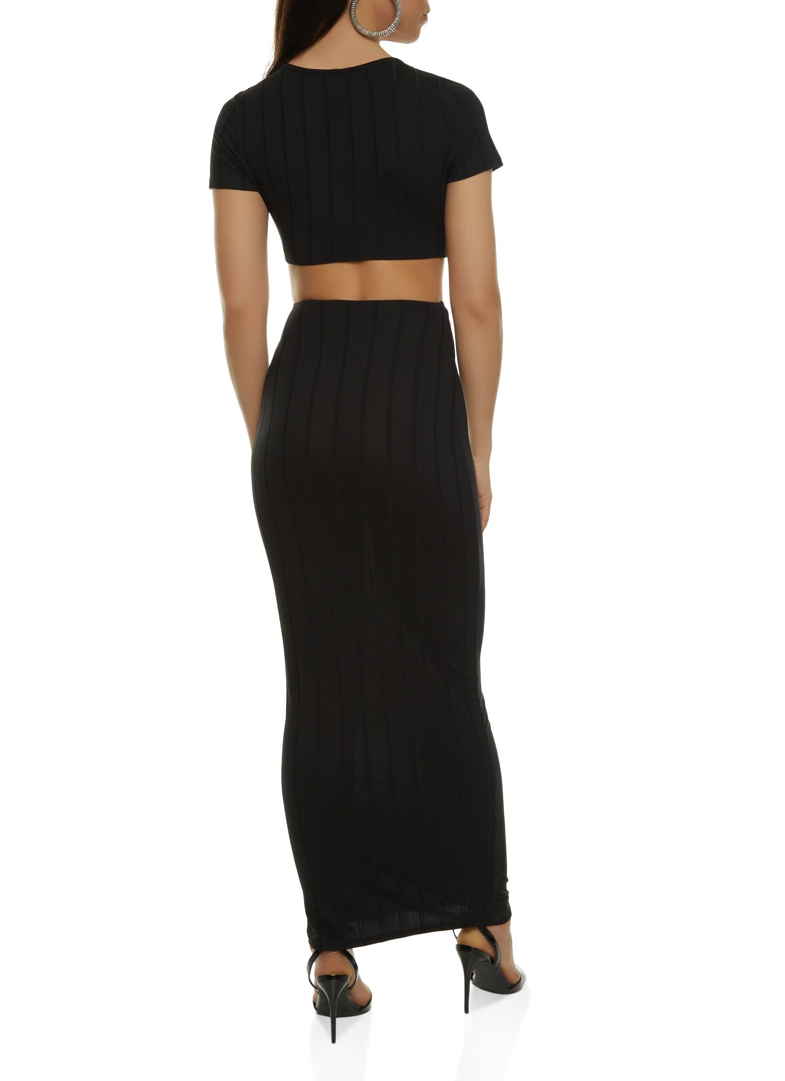 Ribbed O Ring Cut Out Maxi Dress sold by Rainbow product image thumbnail 3