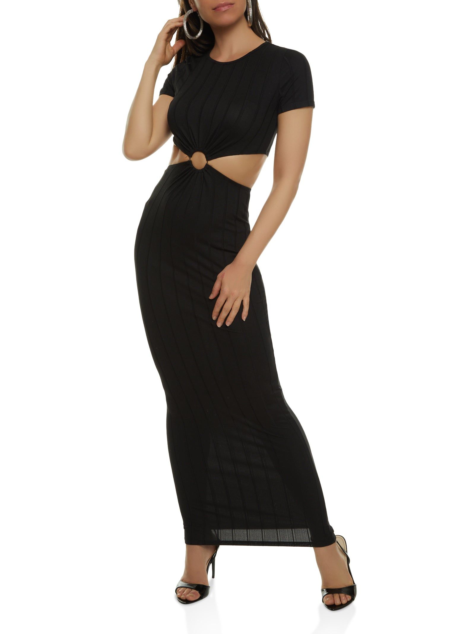 Ribbed O Ring Cut Out Maxi Dress sold by Rainbow product image thumbnail 2