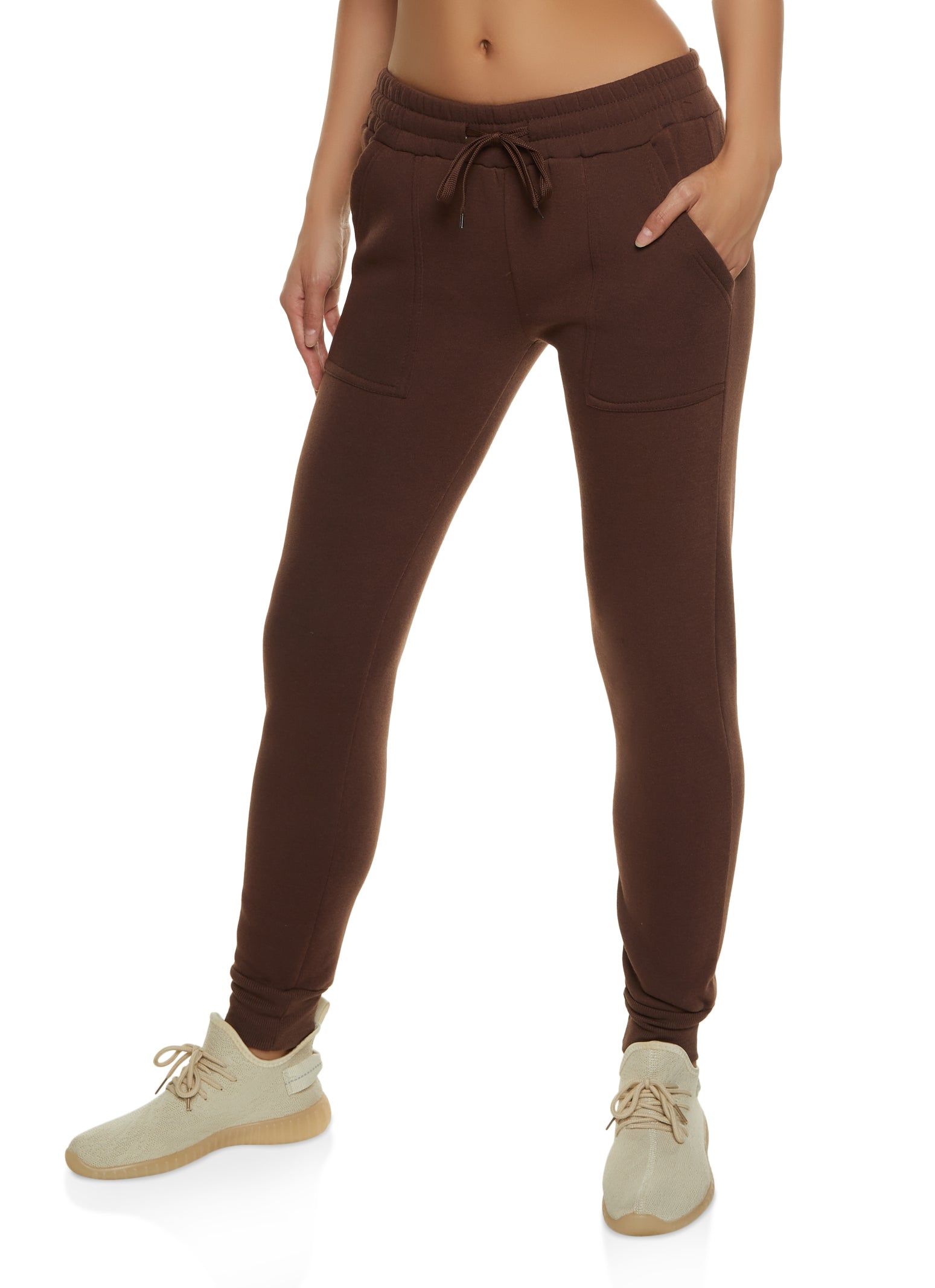 Solid Fleece Drawstring Joggers sold by Rainbow