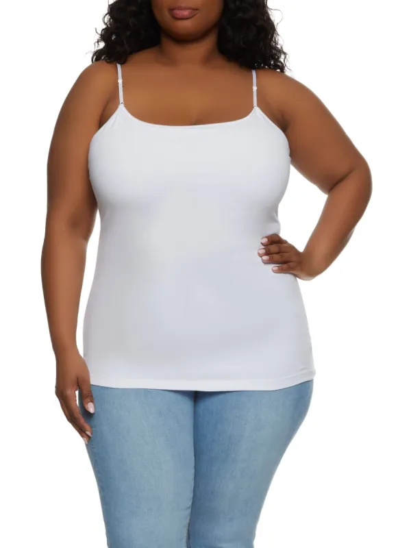 Plus Size Basic Cotton Scoop Neck Cami sold by Rainbow