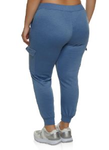 Plus Size Cargo Pocket Fleece Lined Joggers sold by Rainbow