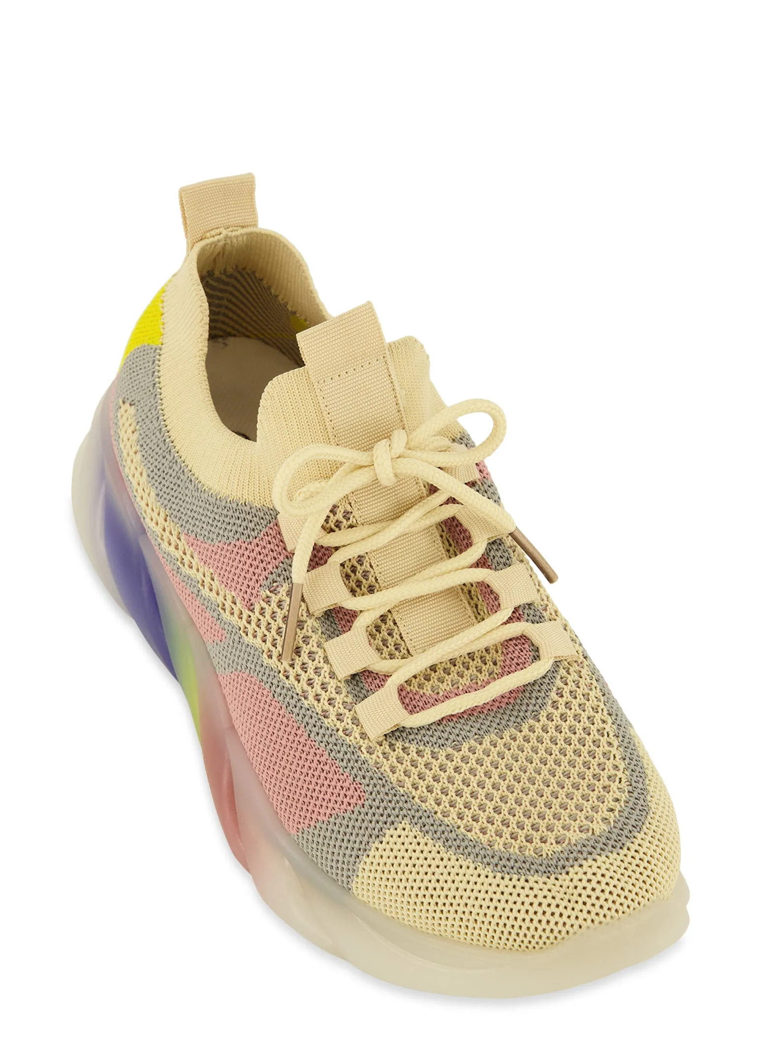 Textured Knit Slip On Platform Sneakers sold by Rainbow