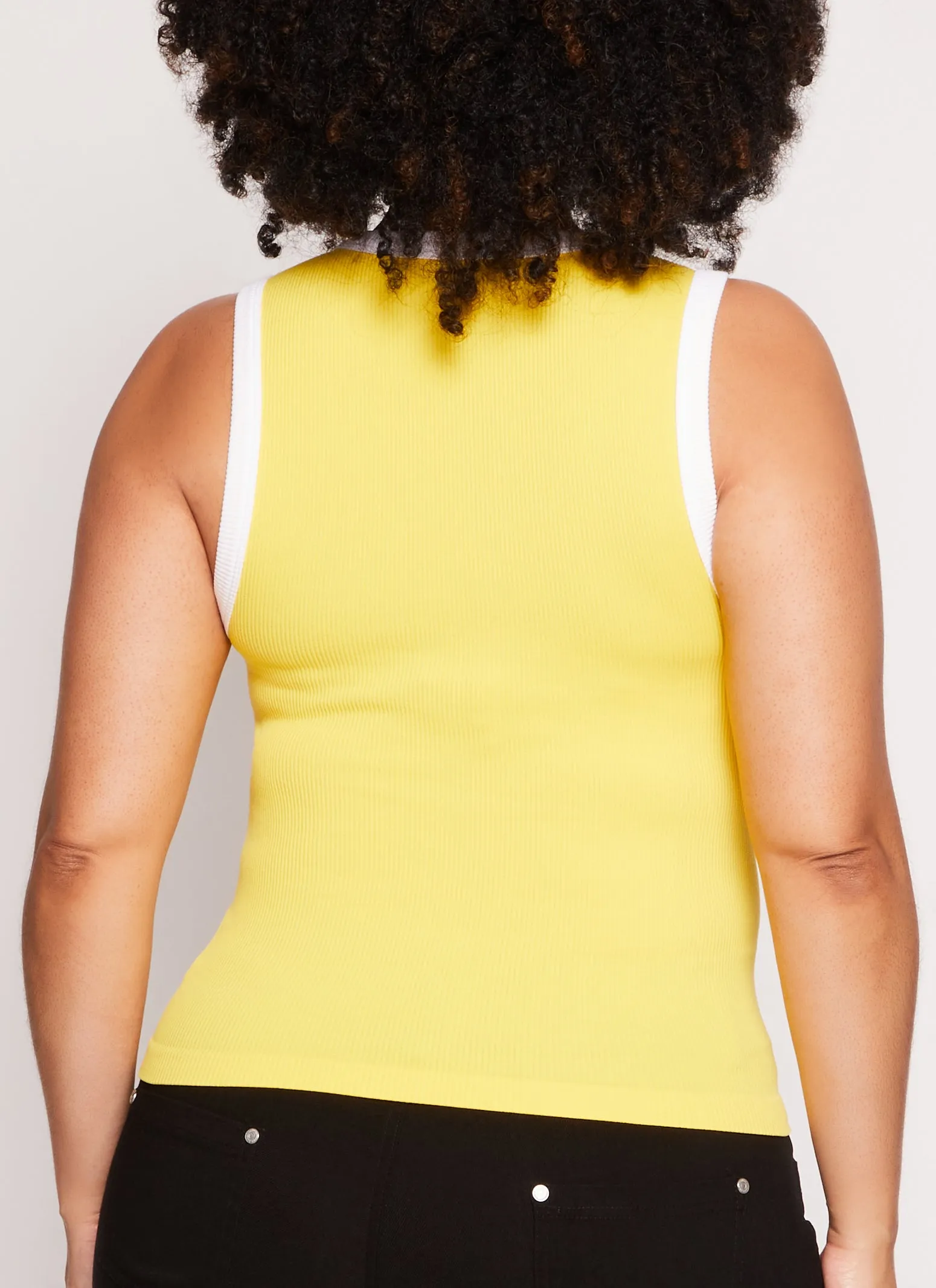 Plus Size Seamless Ribbed Contrast Trim Tank Top sold by Rainbow product image thumbnail 3