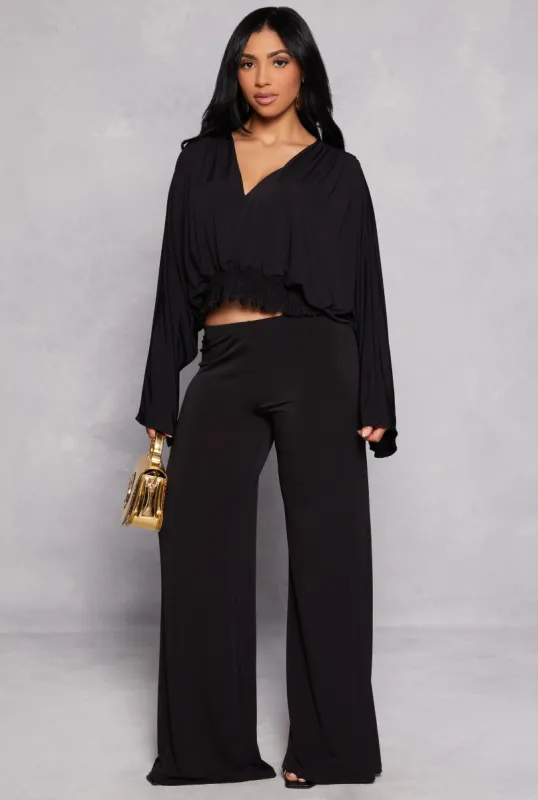 Wide Leg High Waist Pants sold by Rainbow