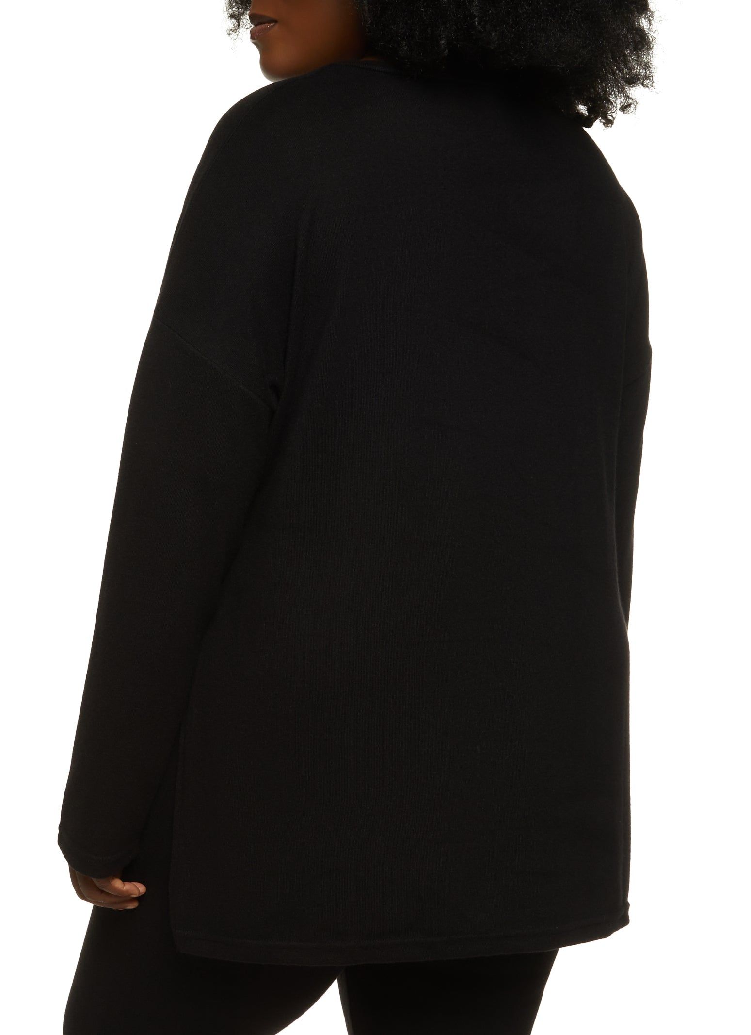 Plus Size Brushed Knit V Neck Tunic Top sold by Rainbow product image thumbnail 3