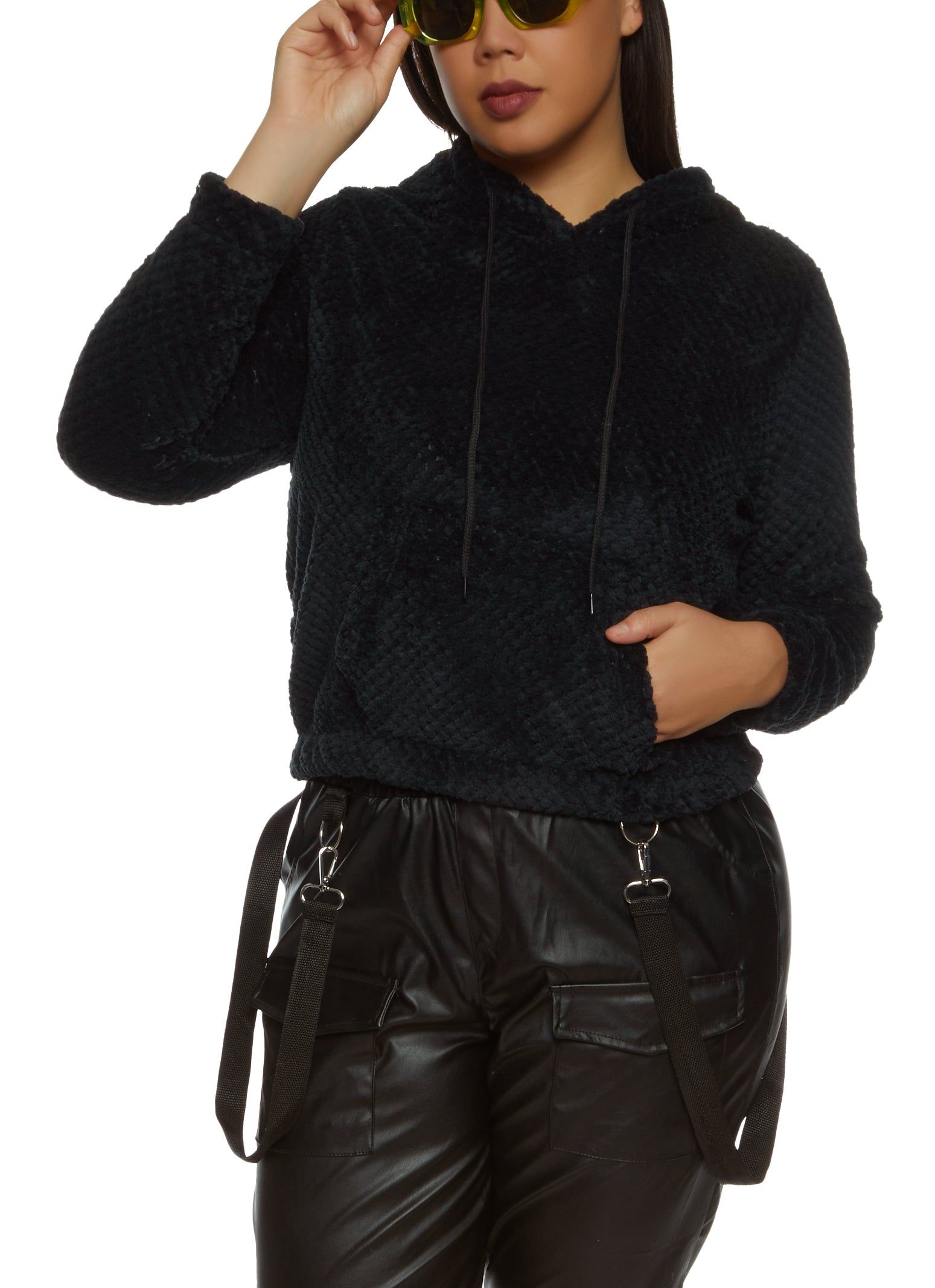 Plus Size Faux Fur Pullover Hoodie sold by Rainbow