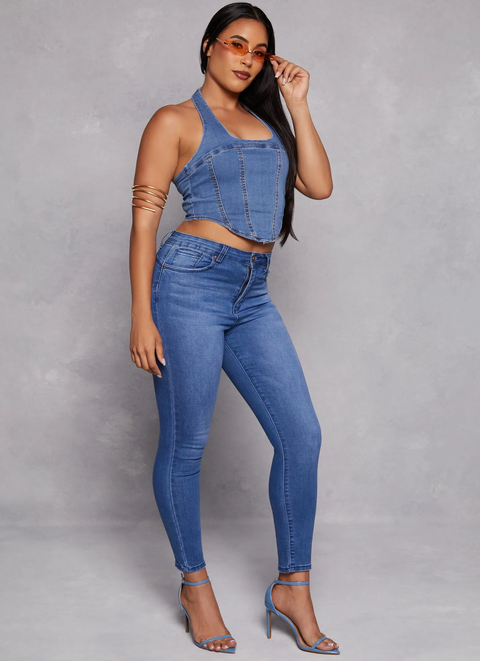 Halter Neck Corset Denim Top sold by Rainbow product image thumbnail 2