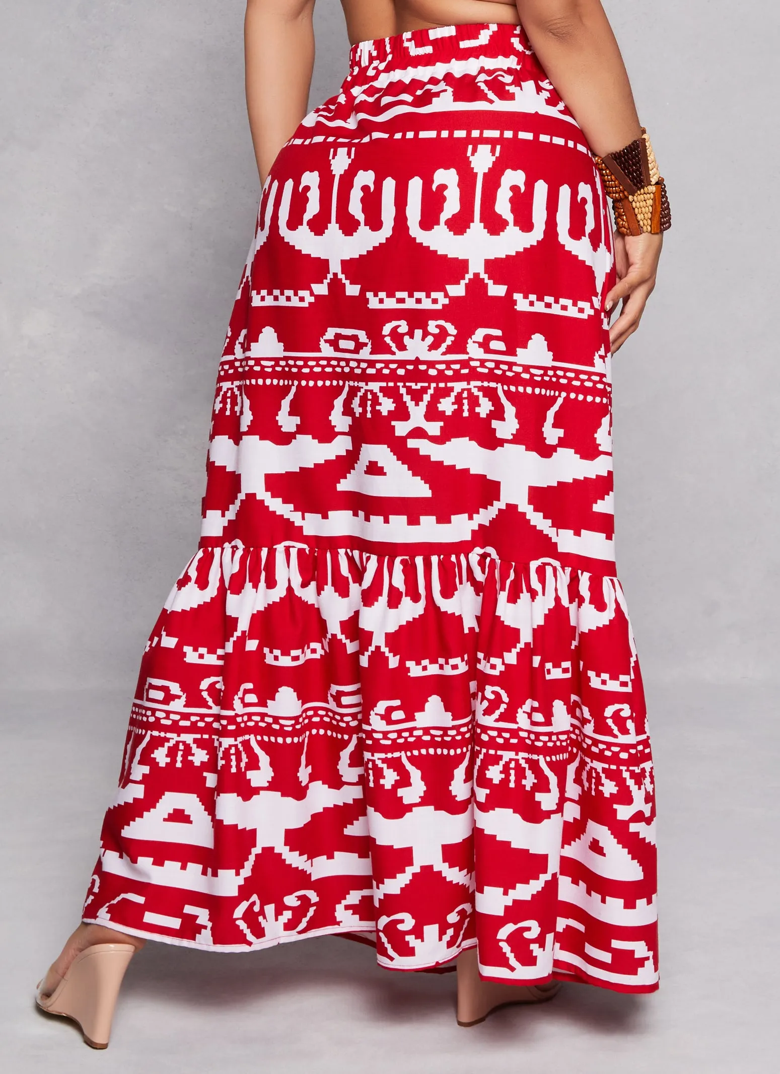 Printed Tiered Maxi Skirt sold by Rainbow product image thumbnail 3