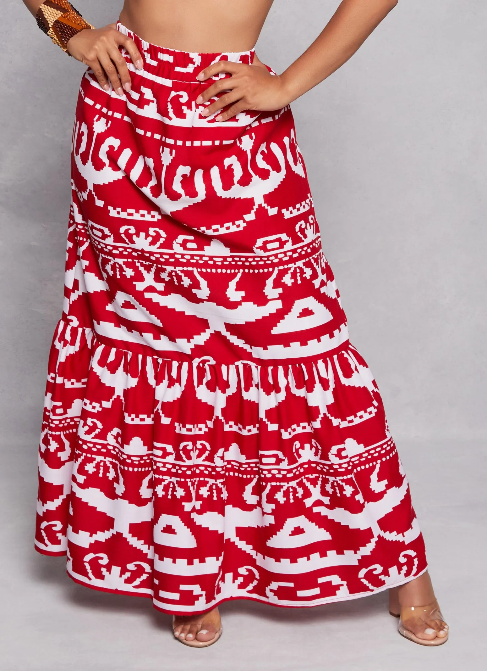 Printed Tiered Maxi Skirt sold by Rainbow product image thumbnail 2