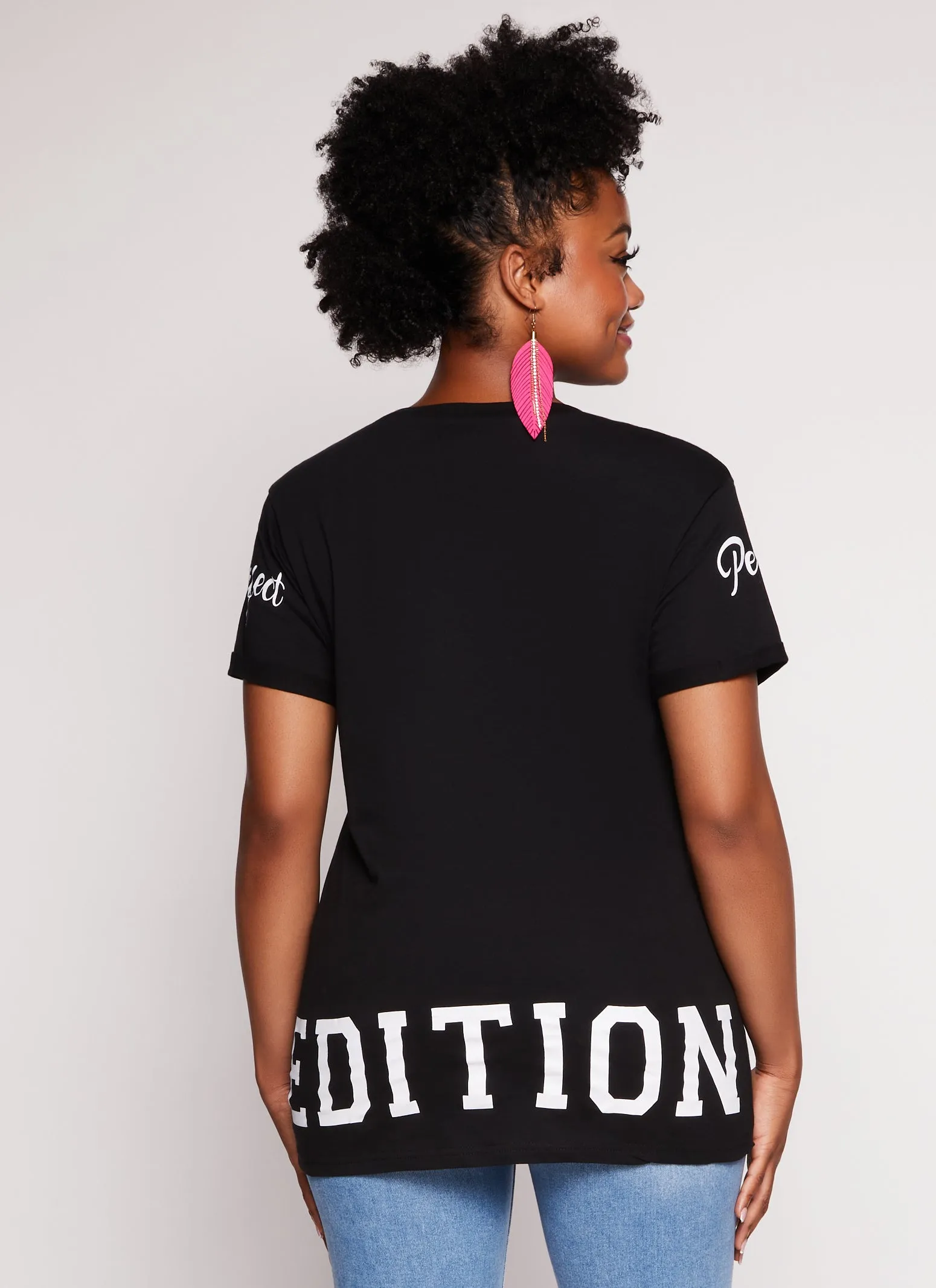 Plus Size Im Not Perfect But Im Limited Notch Neck Graphic Tee sold by Rainbow product image thumbnail 3