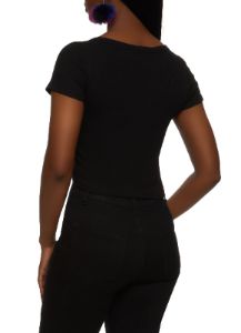 Rib Knit Scoop Neck Crop Top sold by Rainbow