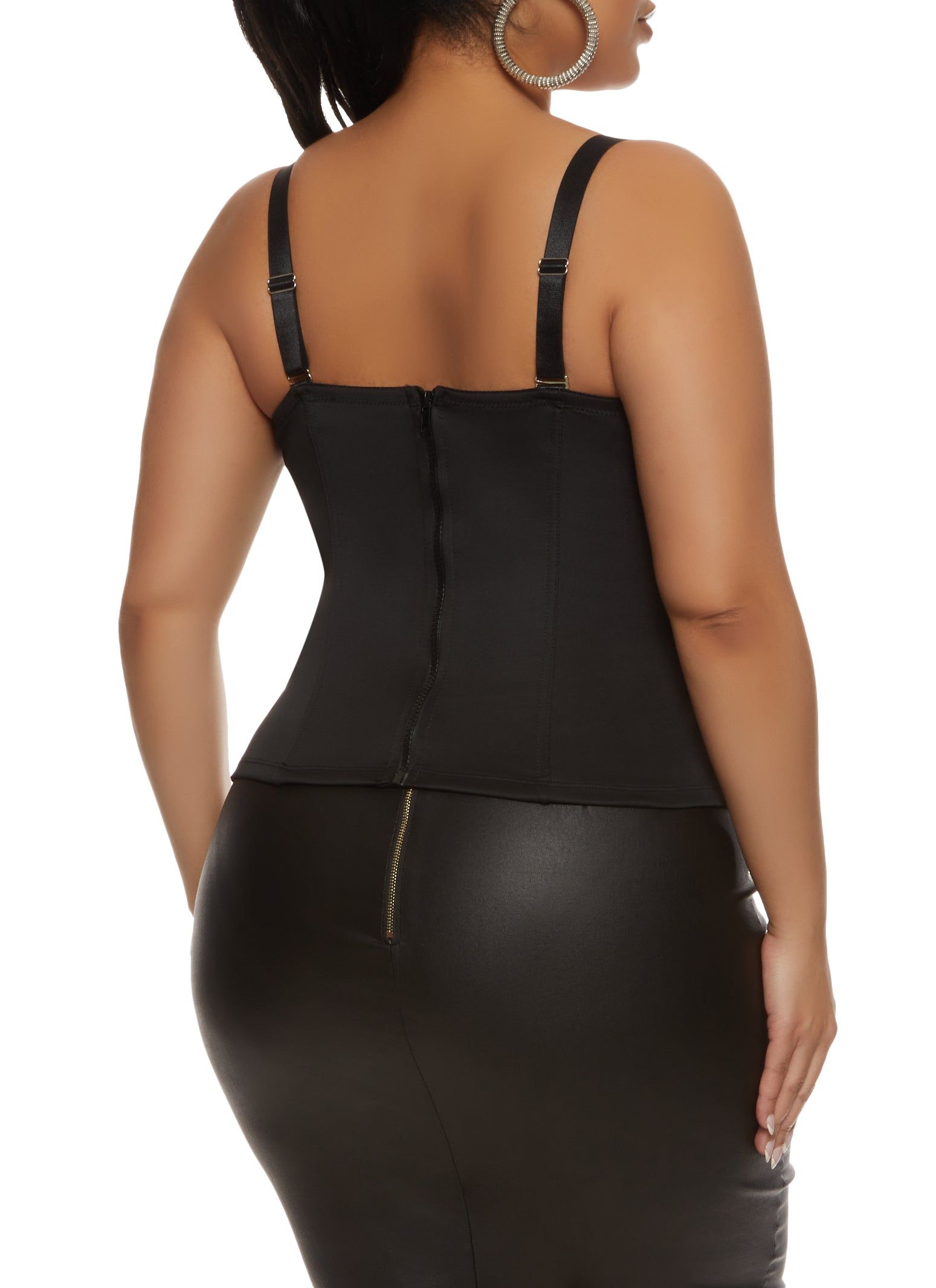 Plus Size Rhinestone Chain Detail Convertible Bustier Top sold by Rainbow product image thumbnail 5