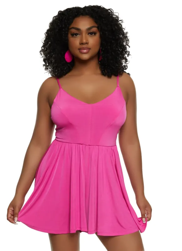 Haute Monde Sleeveless Cross Back Cami Romper sold by Rainbow