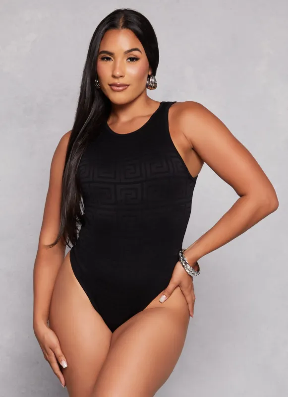 Greek Key Seamless Tank Bodysuit sold by Rainbow