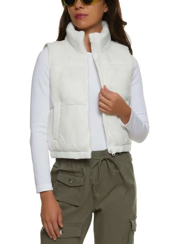 Nylon Mock Neck Puffer Vest sold by Rainbow