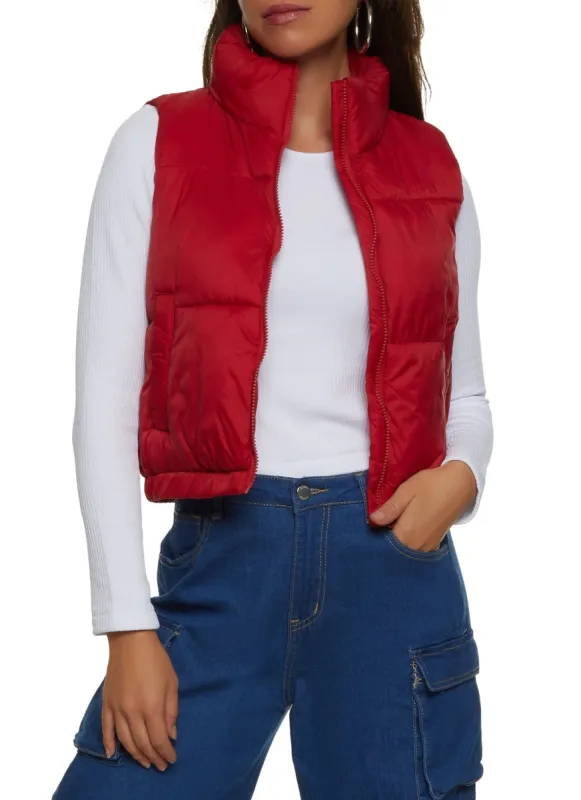 Nylon Mock Neck Puffer Vest sold by Rainbow