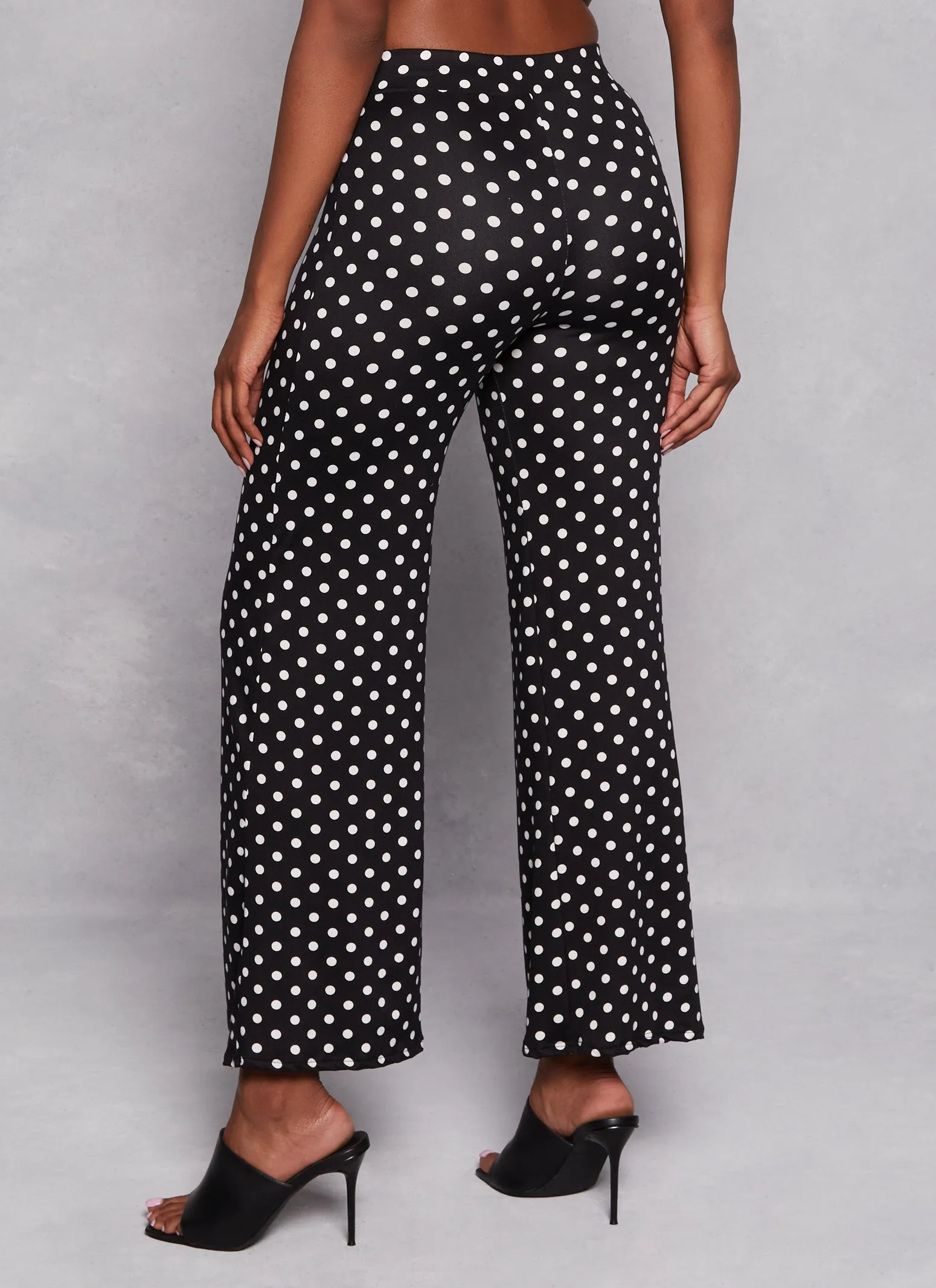 Polka Dot High Waist Flare Pants sold by Rainbow product image thumbnail 3