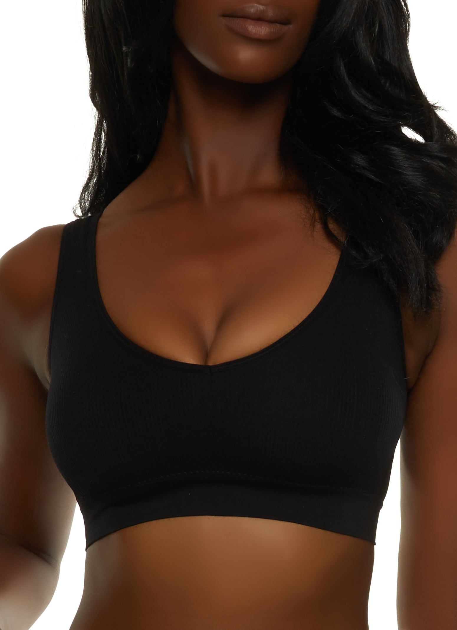 Ribbed Basic V Neck Sports Bra sold by Rainbow