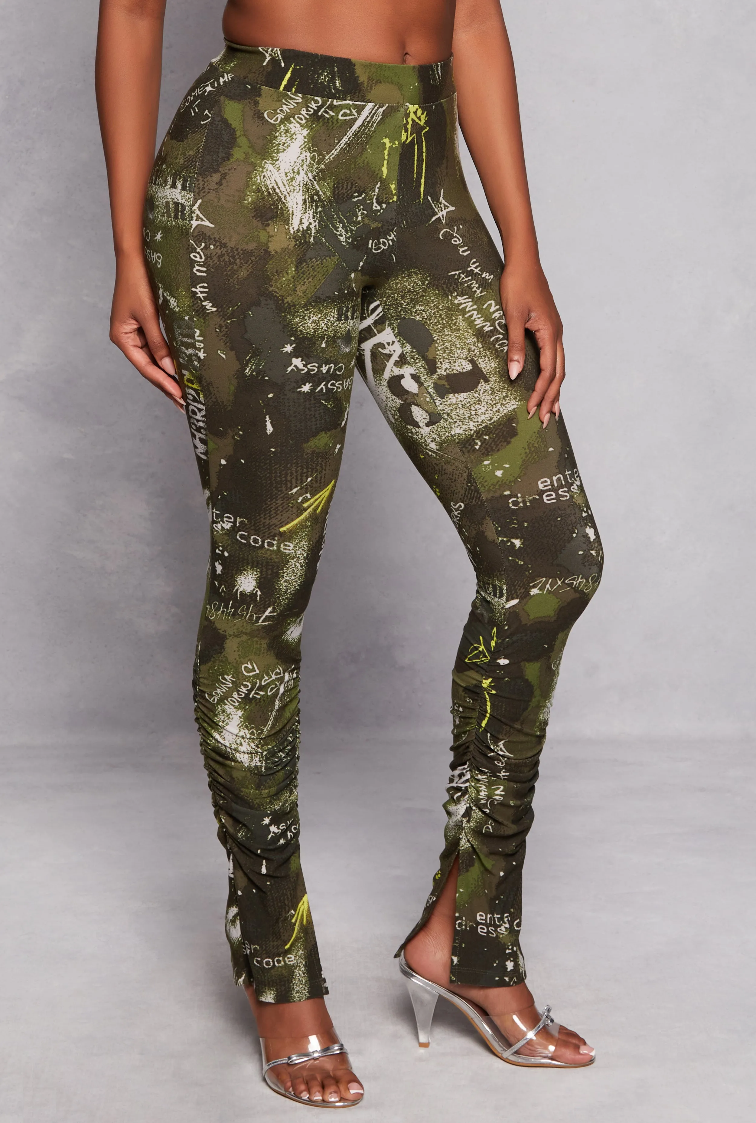 Printed High Waist Ruched Leggings sold by Rainbow product image thumbnail 2