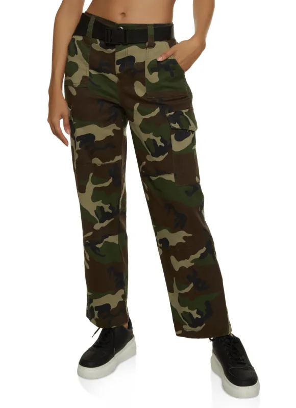 Camo Belted Cargo Pants sold by Rainbow