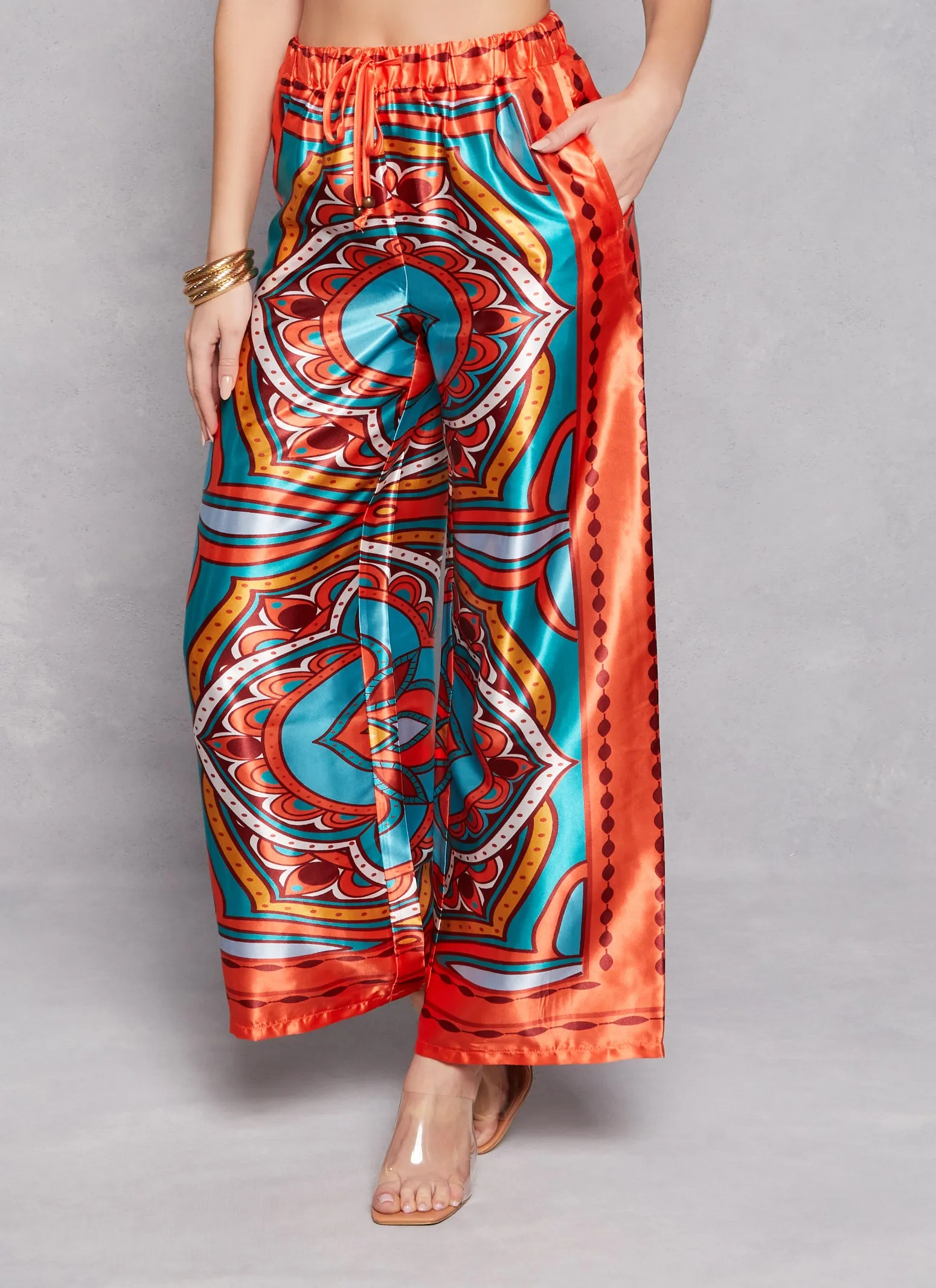 Satin Border Printed Wide Leg Pants sold by Rainbow product image thumbnail 2