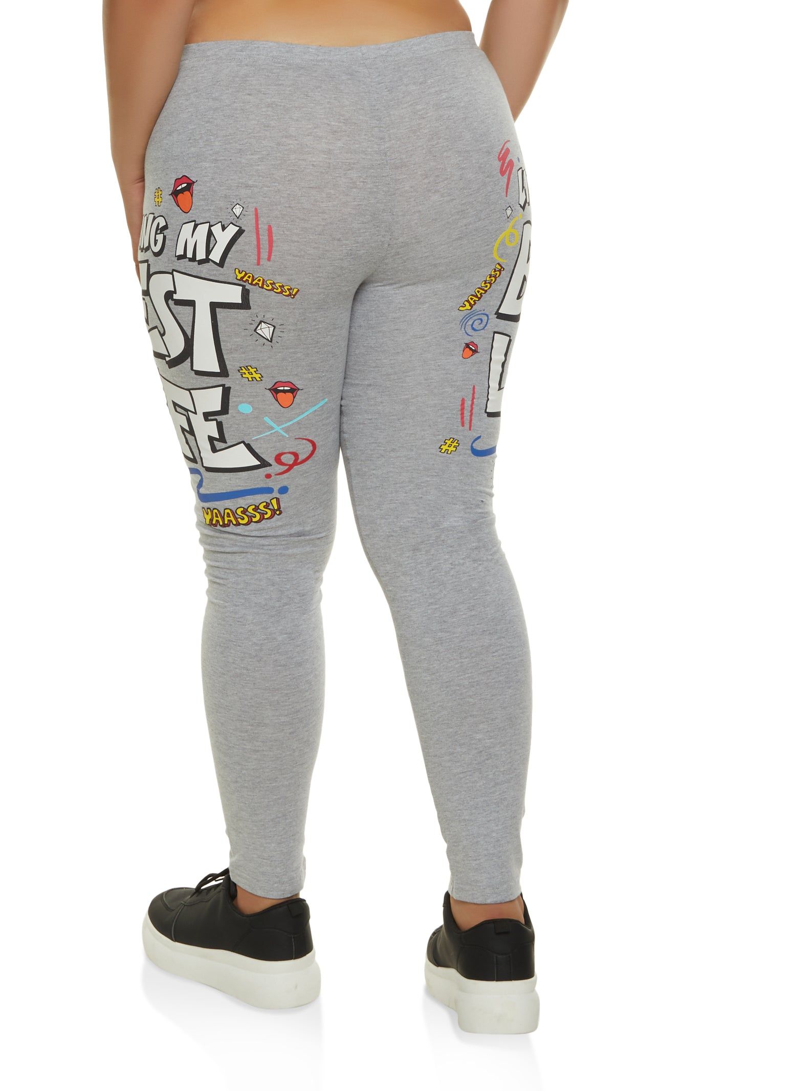 Plus Size Living My Best Life Graphic Leggings sold by Rainbow product image thumbnail 2