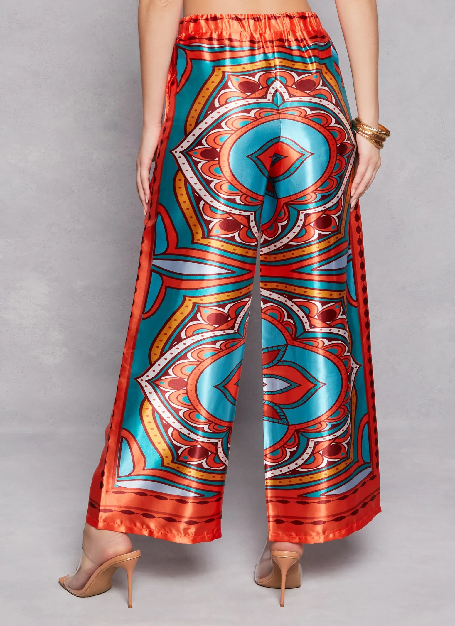 Satin Border Printed Wide Leg Pants sold by Rainbow product image thumbnail 3
