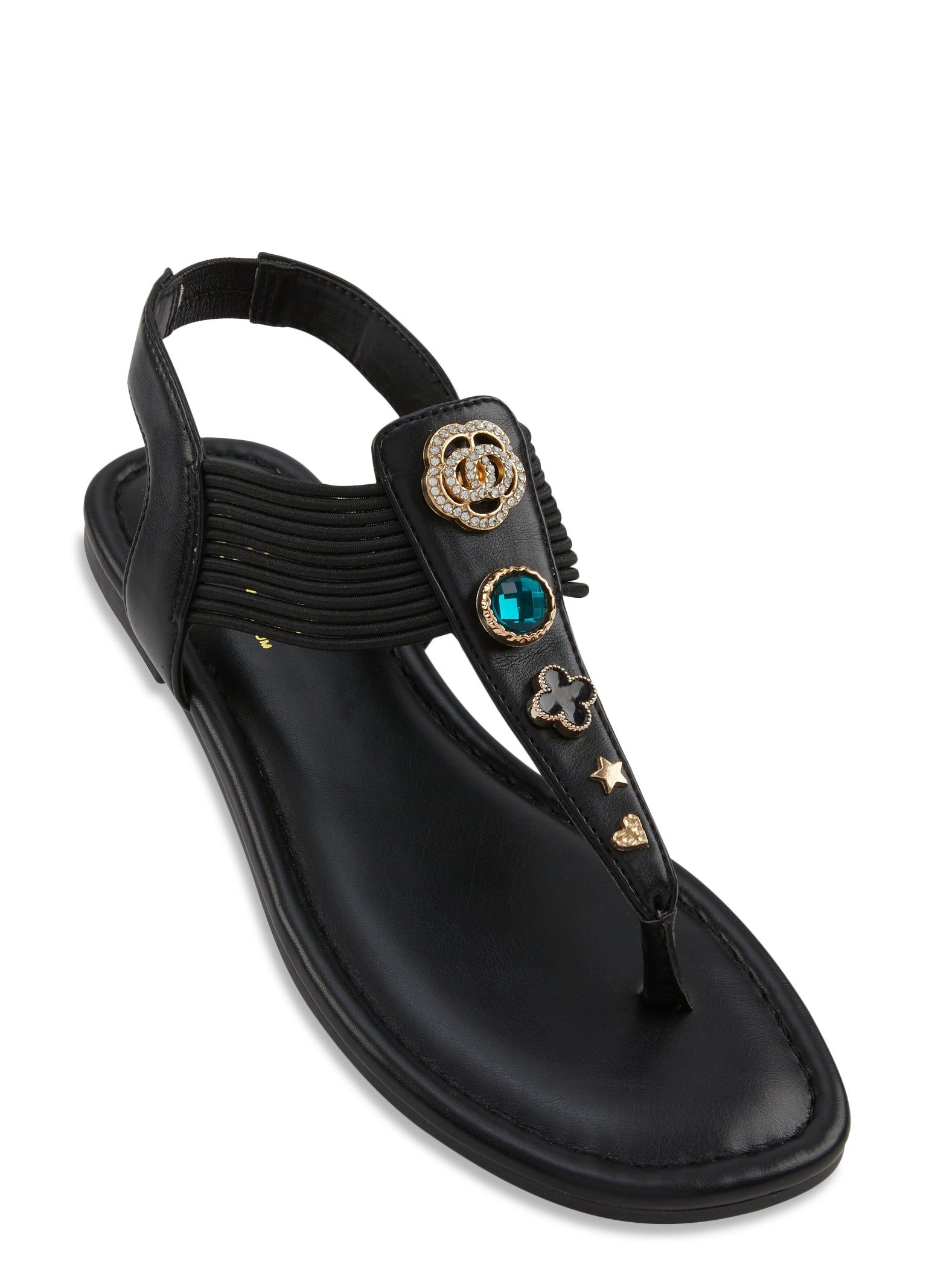 Charm Pendant Corded Thong Sandals sold by Rainbow