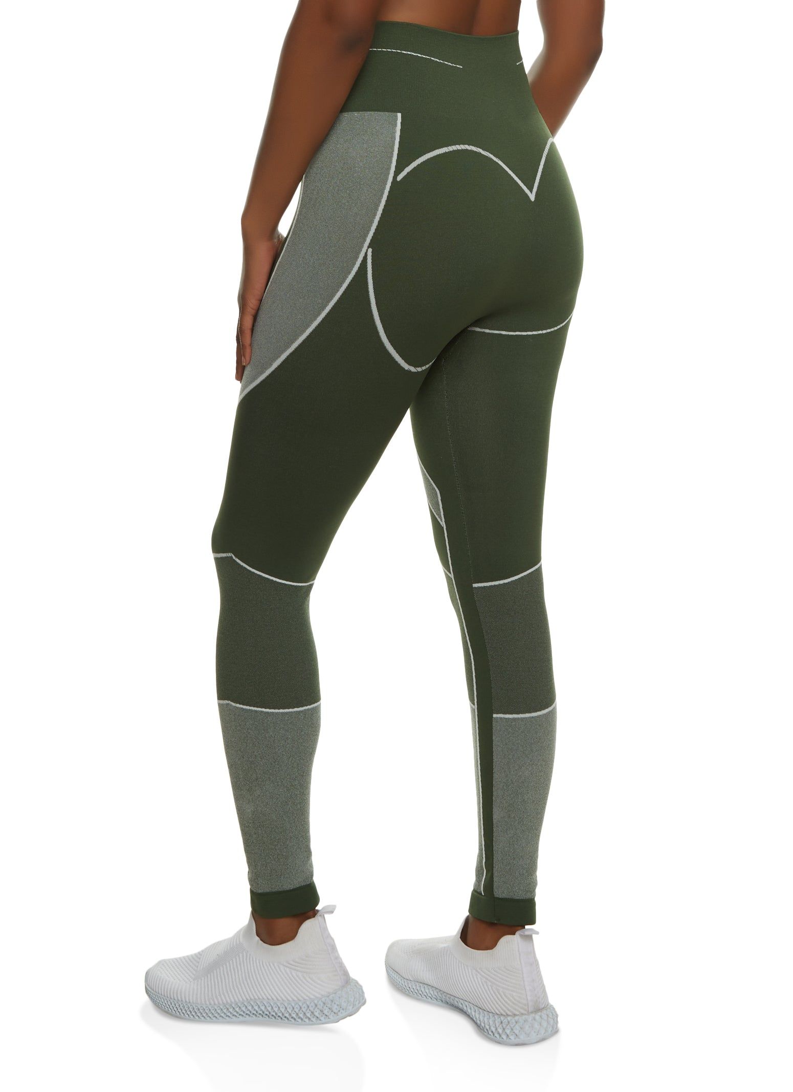 Two Tone Contrast Trim Seamless Leggings sold by Rainbow product image thumbnail 2