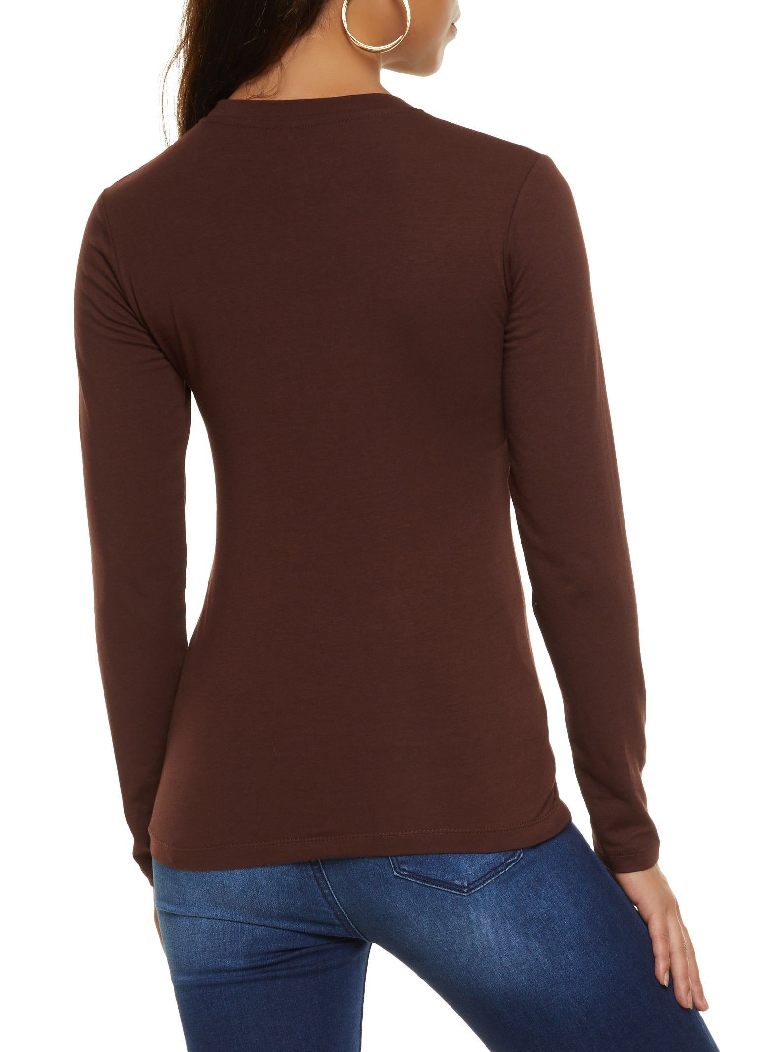 Basic Long Sleeve Crew Neck Tee sold by Rainbow product image thumbnail 2