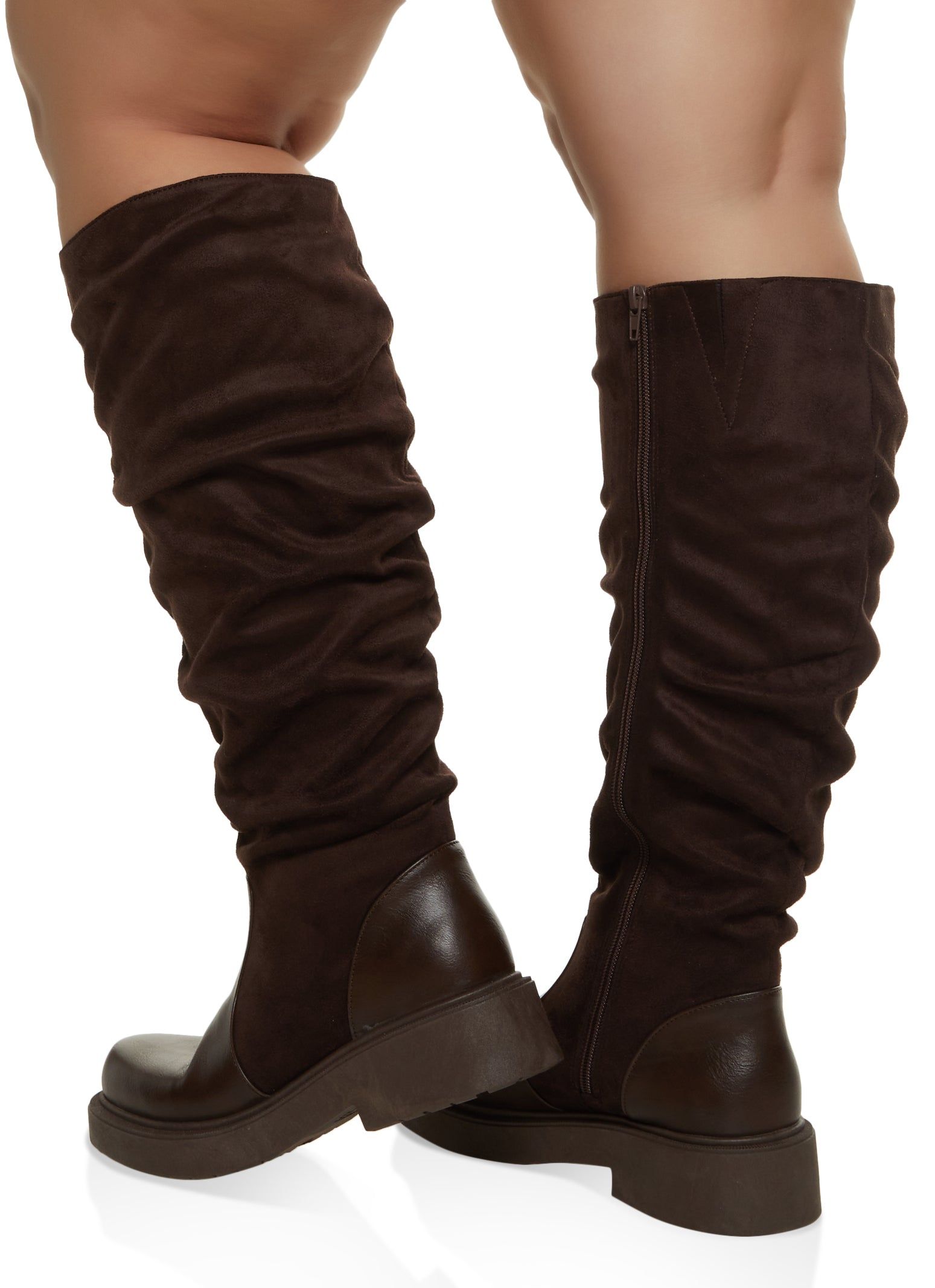 Round Toe Ruched Wide Calf Boots sold by Rainbow product image thumbnail 3