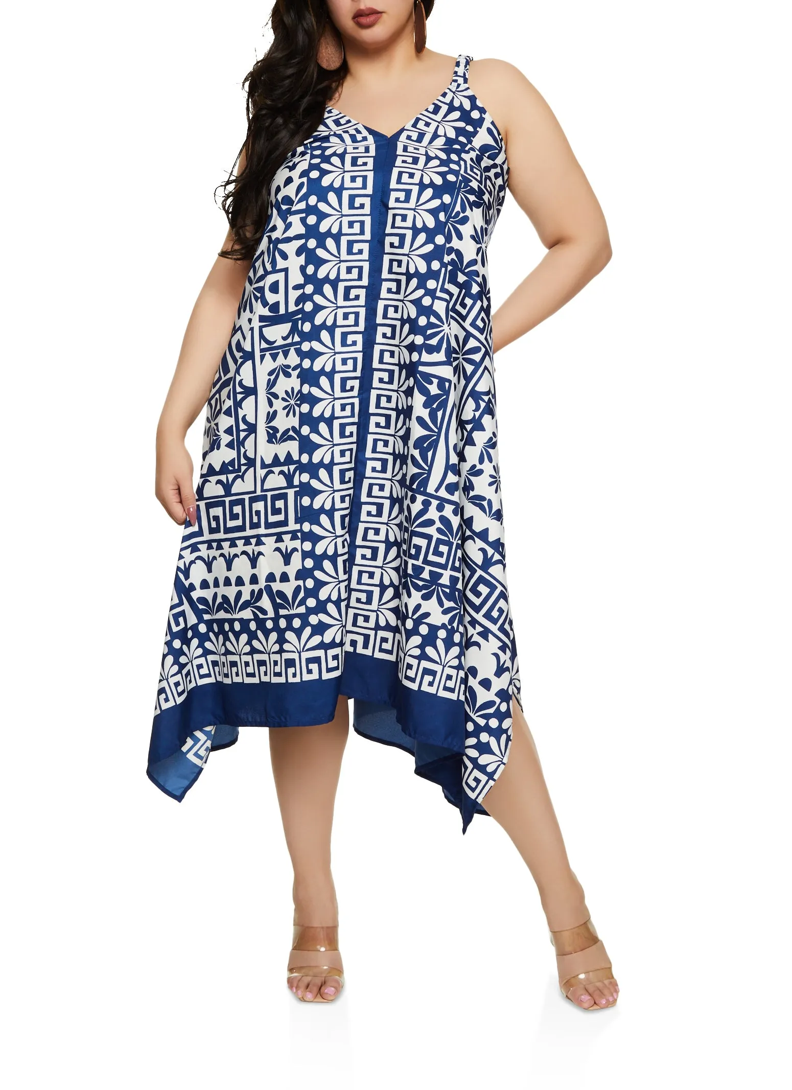 Plus Size Border Print V Neck Maxi Dress sold by Rainbow product image thumbnail 2