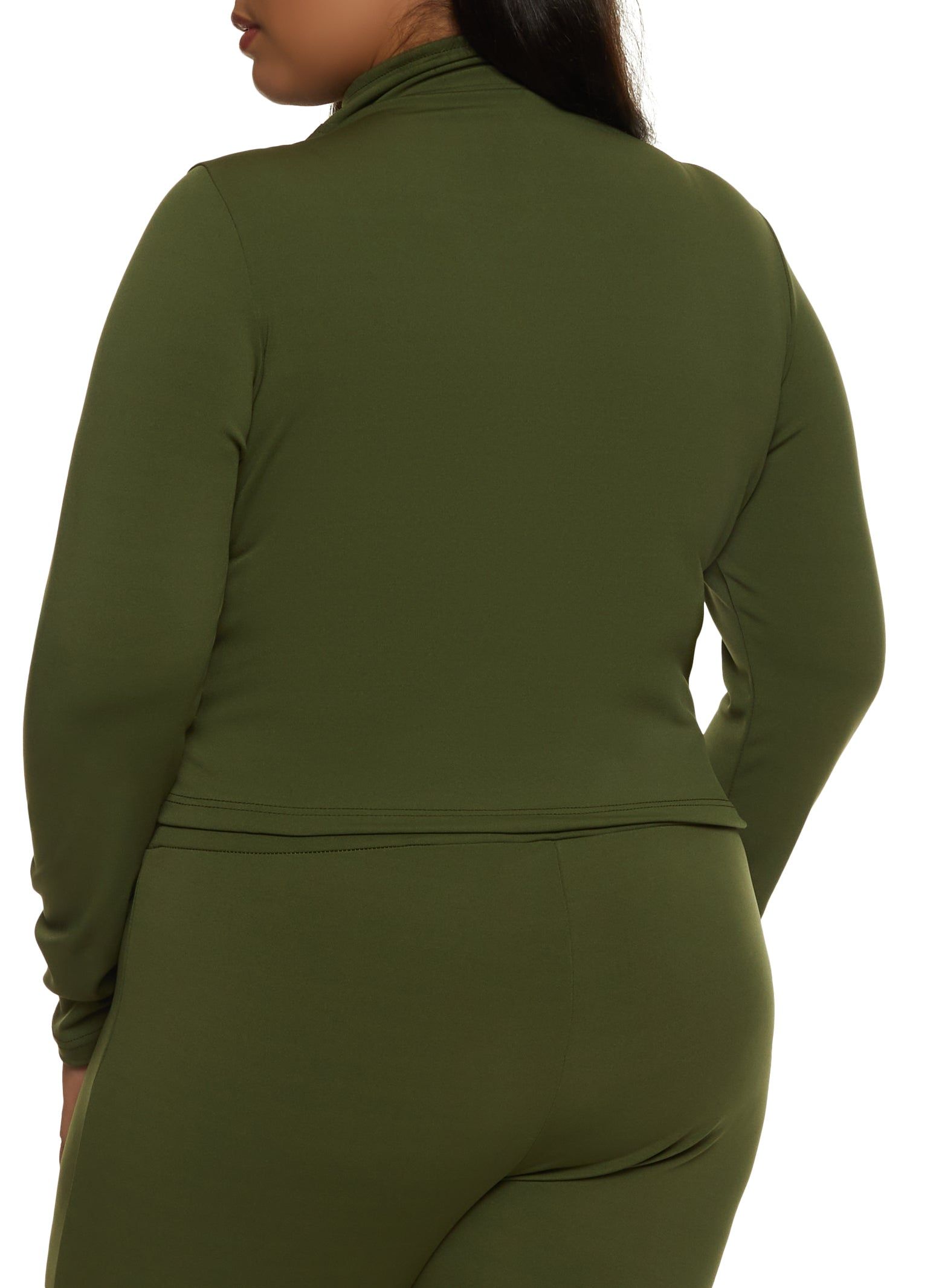 Plus Size Ruched Cropped Track Jacket sold by Rainbow product image thumbnail 3