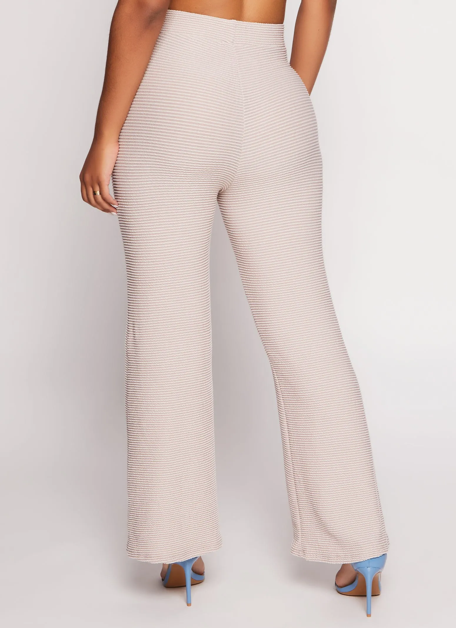 Textured Rib Knit Palazzo Pants sold by Rainbow product image thumbnail 3