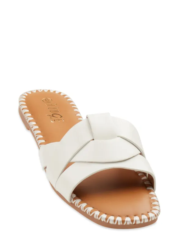 Woven Band Open Toe Slide Sandals sold by Rainbow